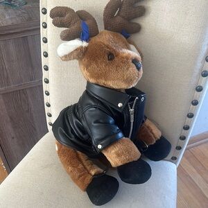 Build A Bear Deer Reindeer Fawn 2003 Toy Biker Moto Pleather Skirt Girl Outfit